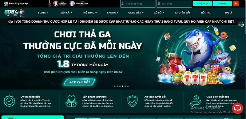 Trò chơi bắn cá 8Day vô cùng thú vị Trò chơi bắn cá 8Day vô cùng thú vị